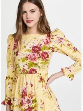 Batsheva x Laura Ashley mini praire dress arundel floral print